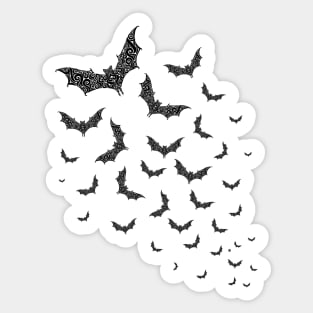 Swirly Bat Swarm Sticker